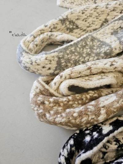 正韓EBA復古花紋針織圍巾 ( 7.7%羊毛)7